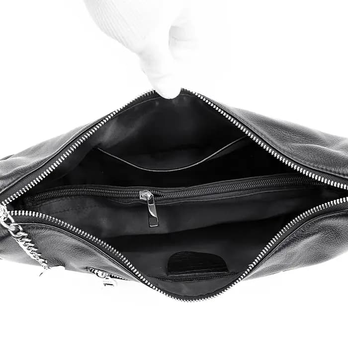 Sac à bandoulière en cuir véritable blanc pour femmes