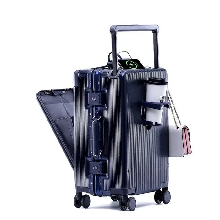 Valise de voyage à roulettes large avec cadre en aluminium