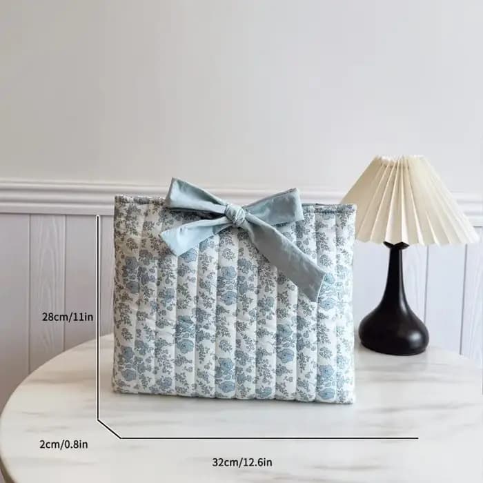 Trousse de maquillage en tissu à imprimé floral pour femme