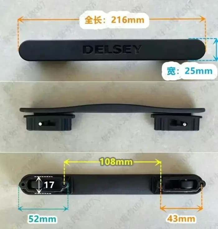 Poignée de remplacement durable Delsey avec vis pour valise de voyage