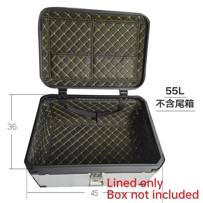 Pour 45L 55L 36L 65L 40L, sac de protection intérieur en cuir PU pour coffre de voiture en alliage d'aluminium, conteneur intérieur de coffre à bagages