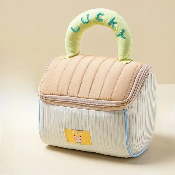 Sac de maquillage de maison de dessin animé mignon, sac de lavage de cabine de grande capacité, sac