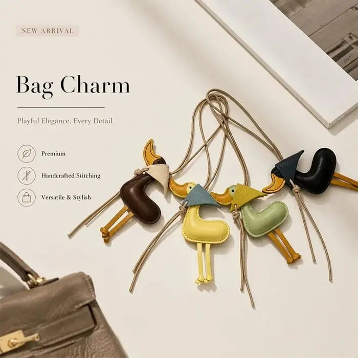 Breloque de sac chic en cuir