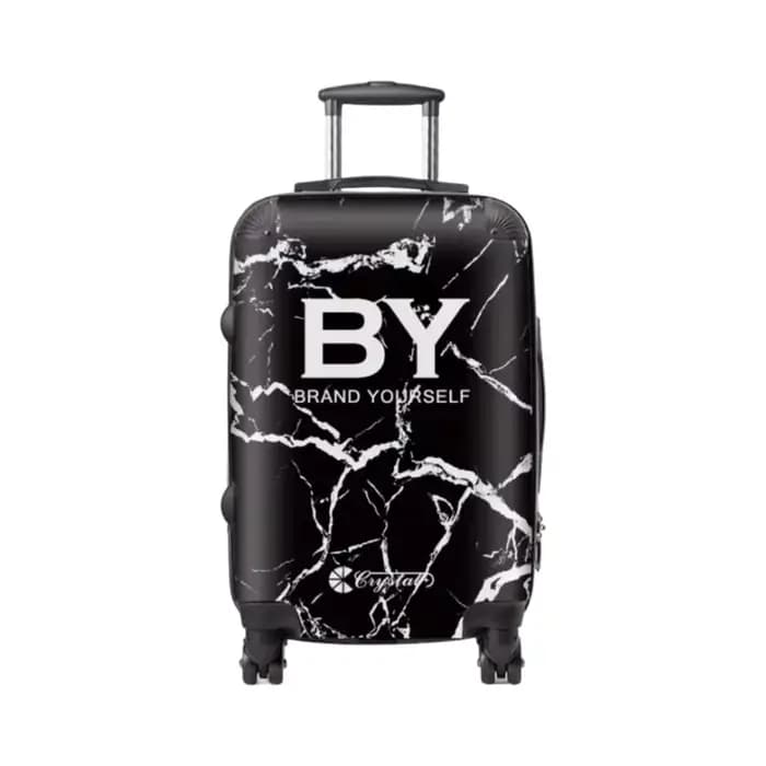 Valise à rayures classiques personnalisée : sac trolley monogramme personnalisé avec roulettes