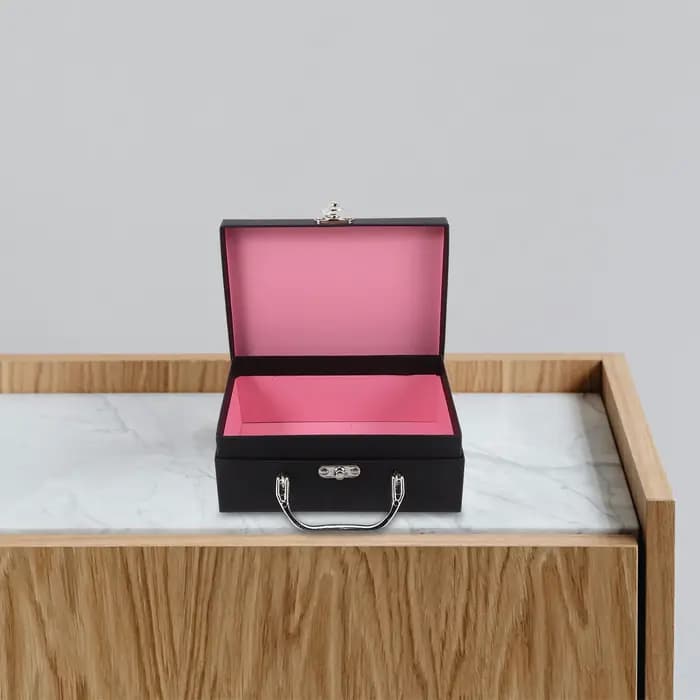 Boîte de rangement de valise en papier avec poignée