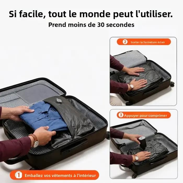 Sacs sous vide, accessoires de voyage, organiseurs de compression, cubes de rangement, sac de voyage étanche pour vêtements et bagages
