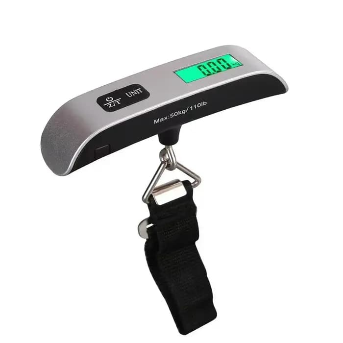 Balance de pesée portable électronique pour bagages avec écran LCD numérique 110 lb/50 kg, idéale pour valises et sacs de voyage