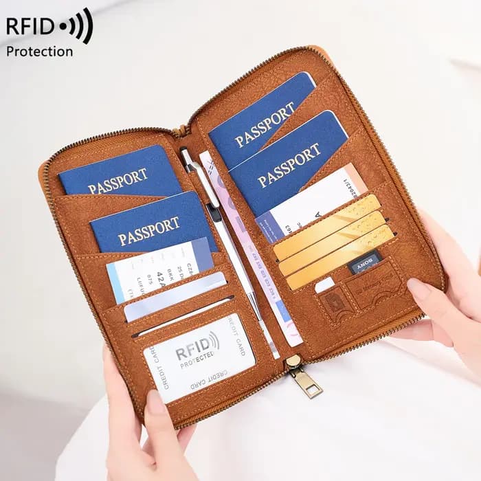 Sac de passeport multifonctionnel bloquant RFID