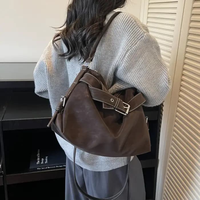 Sac fourre-tout en cuir souple de grande capacité
