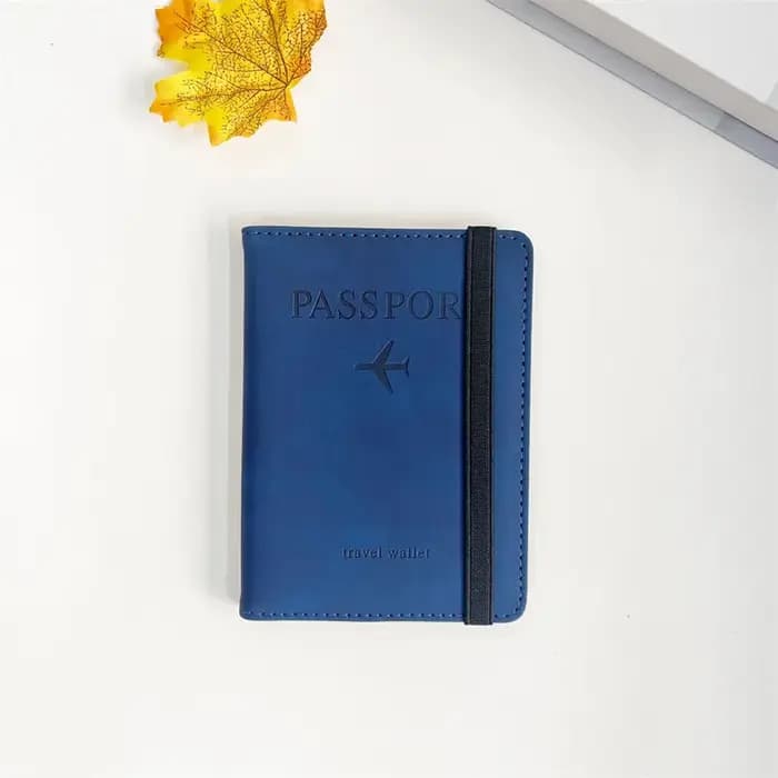 Protège-passeport RFID en PU, Portefeuille pour cartes de crédit et d'identité, Étui de voyage multifonctionnel étanche pour documents professionnels