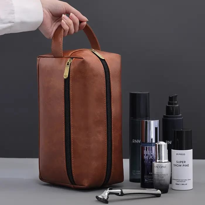 Sac à cosmétiques en cuir pour hommes