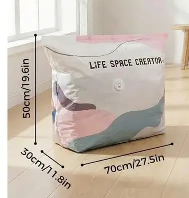 Sacs de rangement sous vide Cube sans pompe 70×50×30cm, épais et auto-compressibles, pour la literie