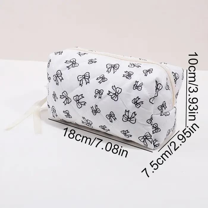 Magnifique trousse de maquillage à imprimé nœud papillon, design élégant, sac de rangement pour voyage en extérieur, trousse de toilette portable mignonne et grande capacité