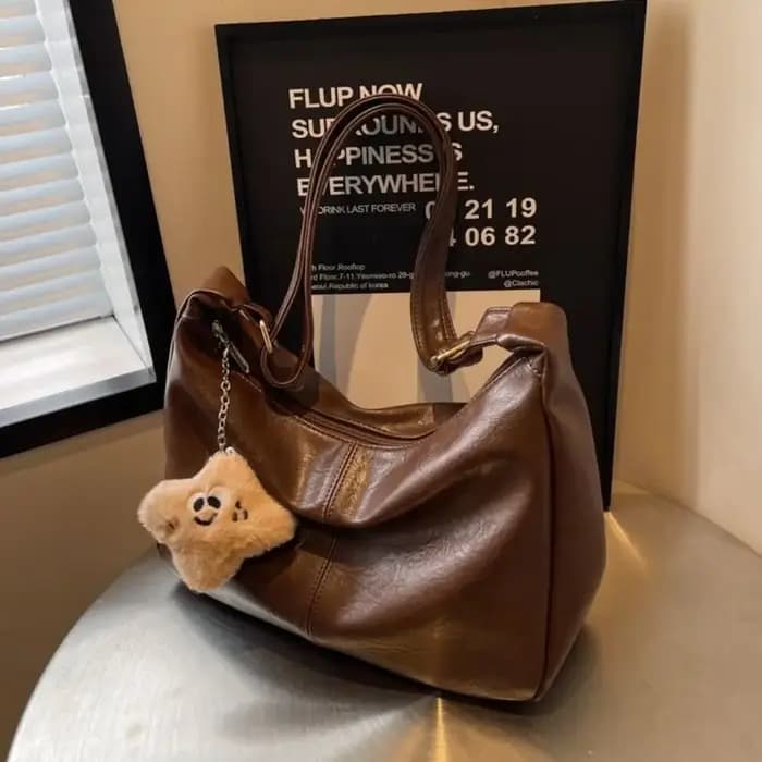 Sac à bandoulière ample en cuir PU pour femmes