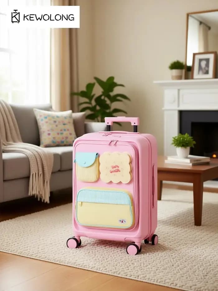 Valise à roulettes mignonne de 20 pouces à ouverture frontale