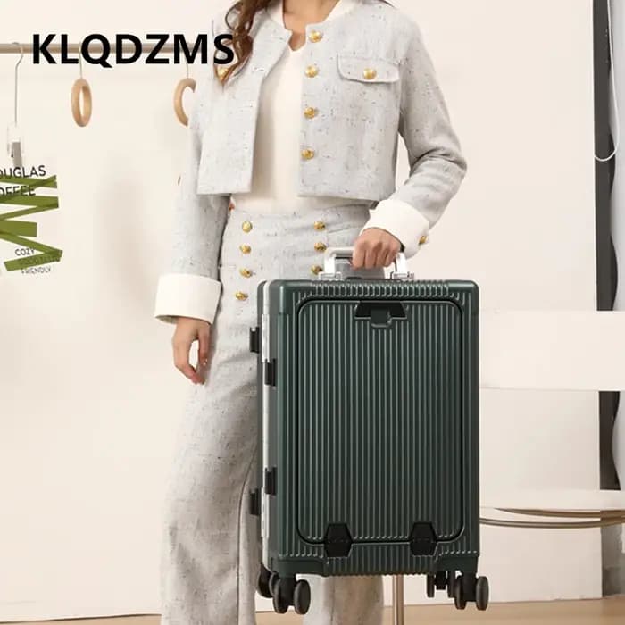 KLQDZMS valise pour ordinateur portable chargement USB valise d'embarquement PC ouverture avant cadr