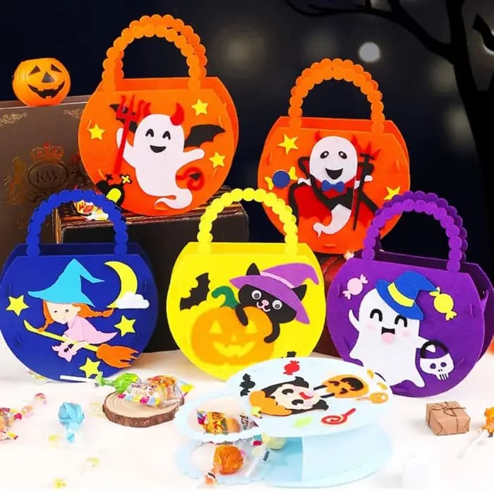 Sac à bonbons d'halloween en tissu Non tissé créatif
