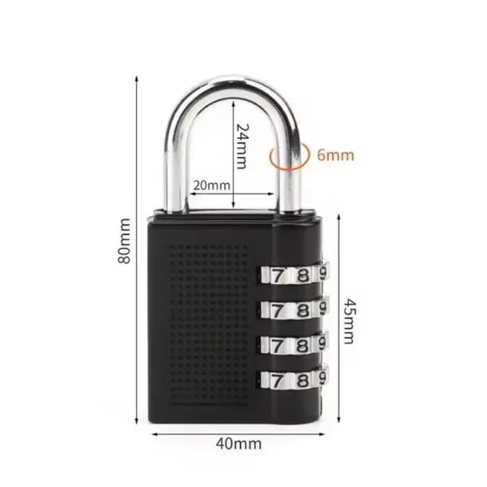 Nouveau métal 4 chiffres Code serrure extérieure étanche cadenas valise bagages Code serrure maison