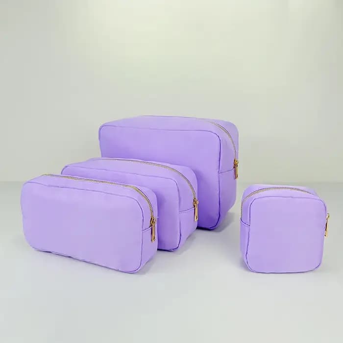 Trousse de maquillage imperméable en nylon série Purple