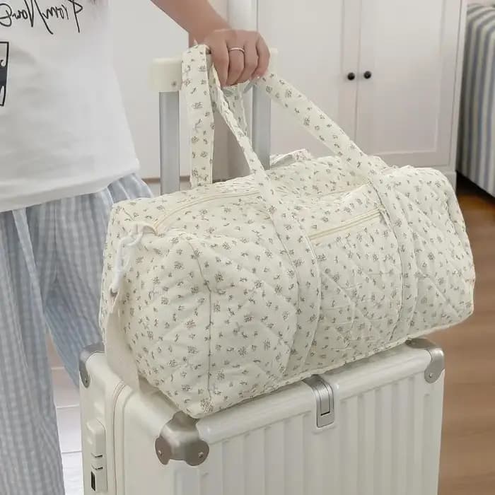 Sac de voyage matelassé floral léger grande capacité