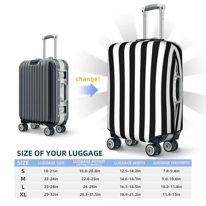 Juste de valise imprimée à rayures vintage