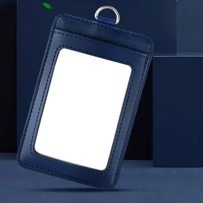 Porte-badge en cuir véritable avec lanière, sac à cartes de style mousqueton, porte-clés JOID, étiquette nominative, fournitures de bureau