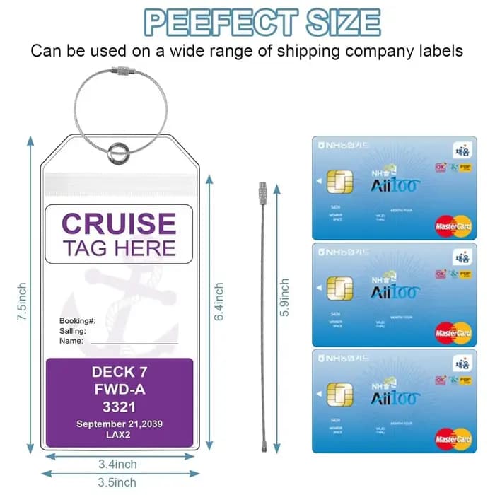 Lot de 5/8 porte-étiquettes de bagages pour croisière