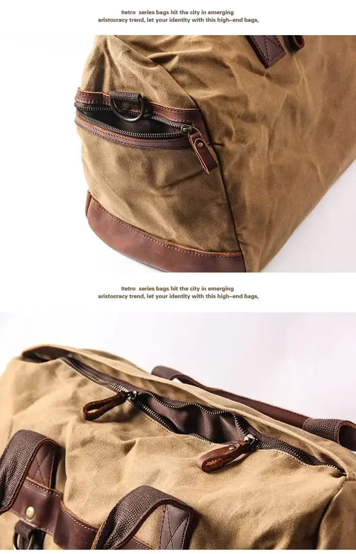 Sac de voyage en toile cirée imperméable pour hommes