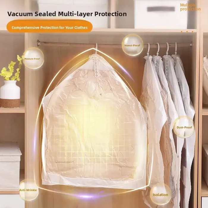 Sac de compression sous vide suspendu pour le rangement des doudounes
