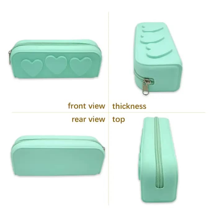 Trousse à pinceaux de maquillage, trousse de toilette, organisateur pour femmes, trousse à cosmétiques en Silicone, trousse à crayons avec motif de cœur