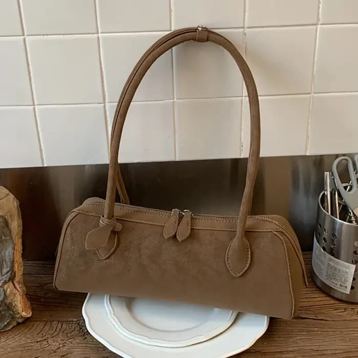 Sac à bandoulière long en daim vintage 2026 Nouveau sac