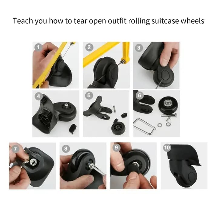 Roues de Remplacement de Valise à Roulettes Flexibles, 1 Pièce