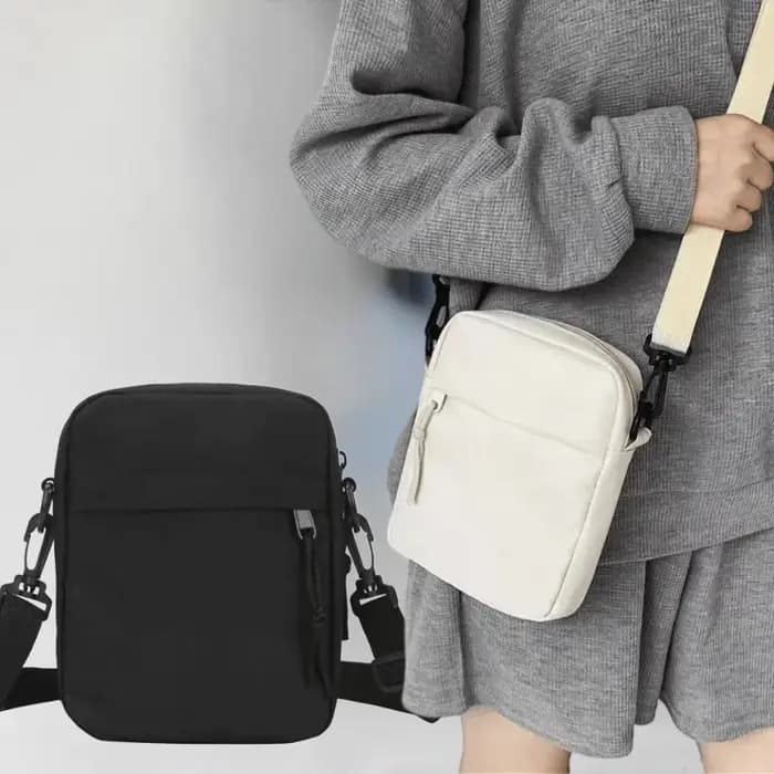 Sacs à bandoulière pour hommes décontracté toile petite fermeture éclair pochette