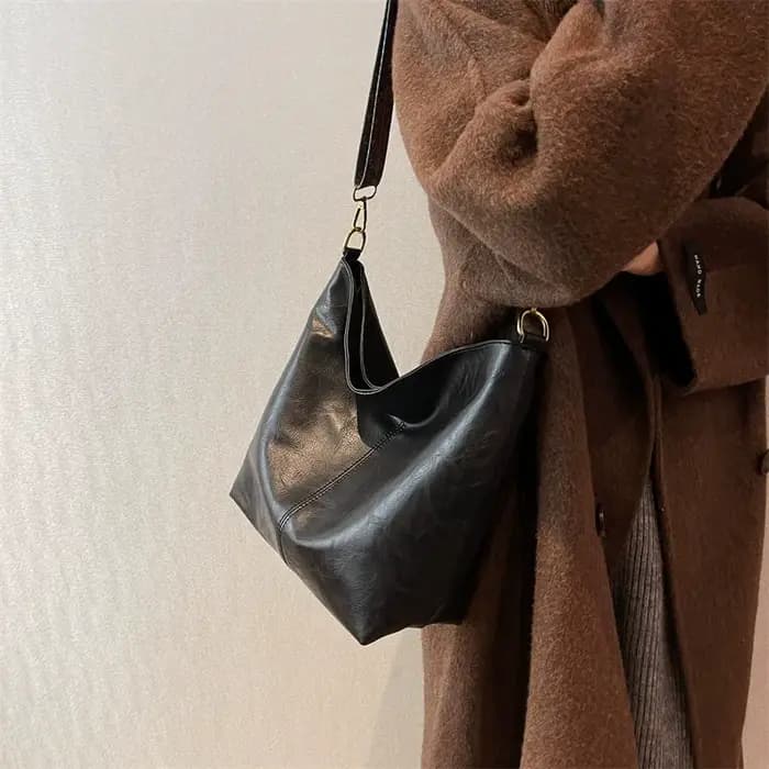 Sac à bandoulière vintage en cuir PU pour femme
