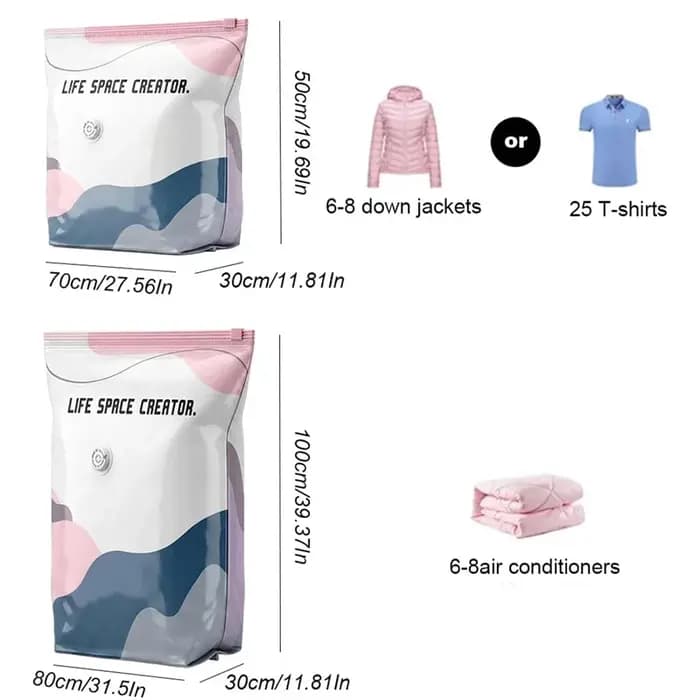 Sac de compression sous vide étanche et anti-poussière pour vêtements