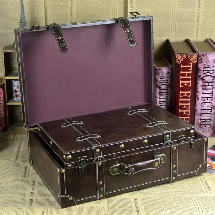 Valise Rétro en Cuir de Haute Qualité