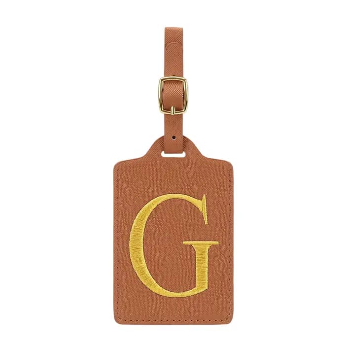 Étiquette à bagages en cuir PU avec 26 lettres