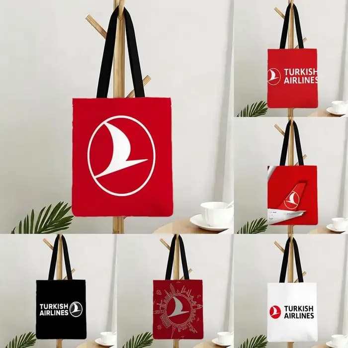 Sacs de rangement de la série Airline Turkish Airlines, sacs imprimés, sacs à bandoulière légers pour le shopping quotidien