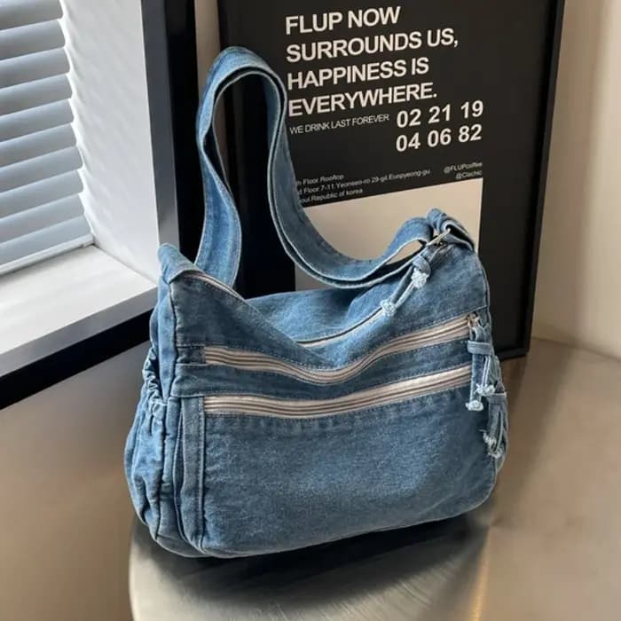 Sac à bandoulière Vintage en Denim pour femmes