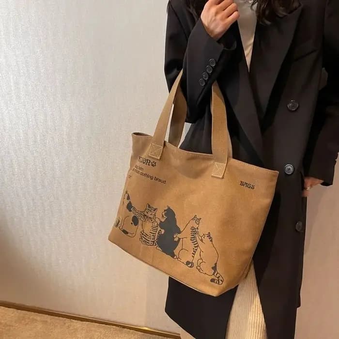 Sac fourre-tout en toile tendance pour femme