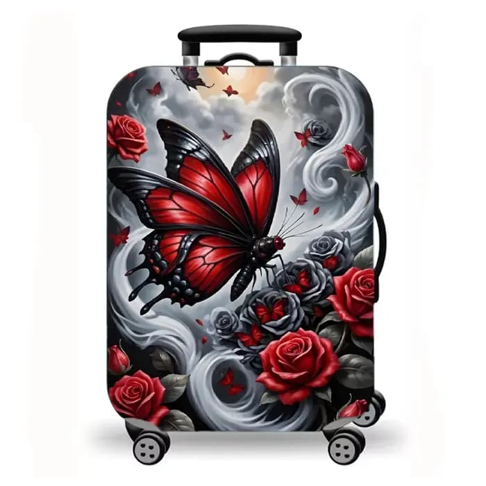 Housse de bagage, protège-valise extensible à imprimé papillon pour le voyage, 13 styles d'art fantaisie papillon