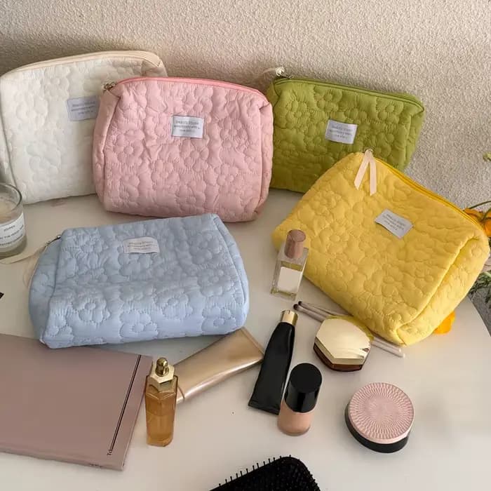 Trousse de maquillage à motif de fleurs pour femmes