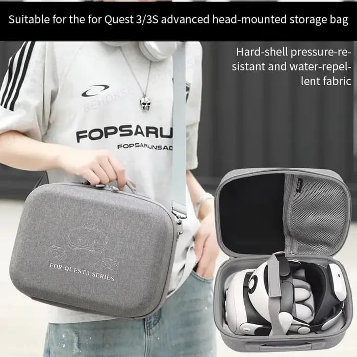 Sac à bandoulière pour Quest 3S/3, grand sac à coque rigide, boîte de transport de voyage pour Quest 3/3S, sac de rangement anti-poussière, accessoires VR