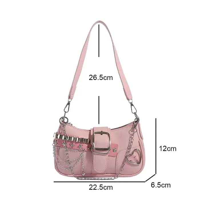 Sac à bandoulière de luxe en cuir PU Y2K pour filles