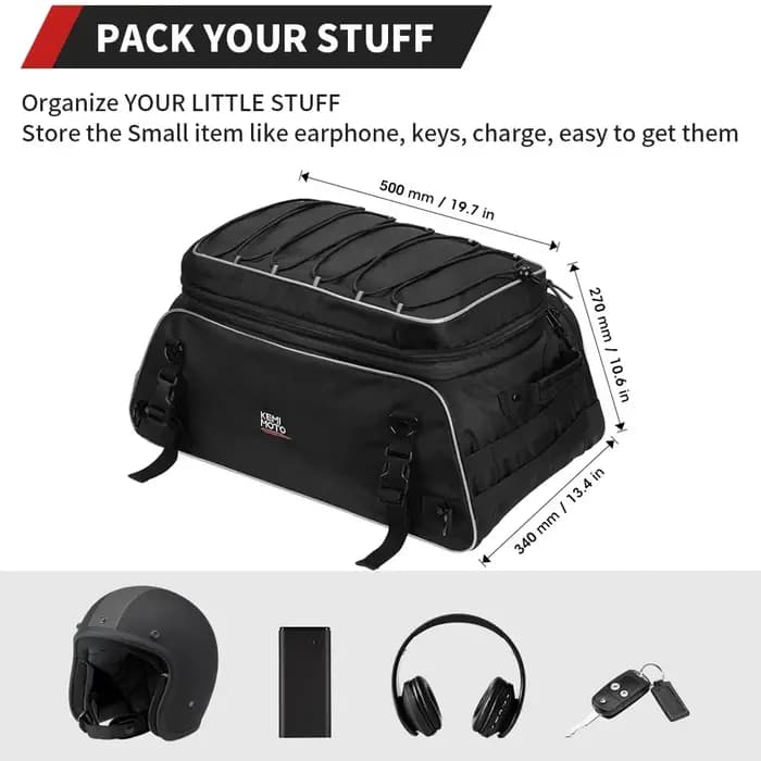 Sacs de selle pour moto, bagages de voyage, sac de coffre souple et pliable pour Touring Road King,