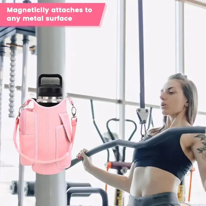 Sac de sport magnétique porte-bouteille d'eau avec bandoulière réglable