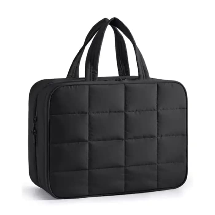 Trousse de toilette, pochette de rangement portable à suspendre avec crochet, pour shampoing format