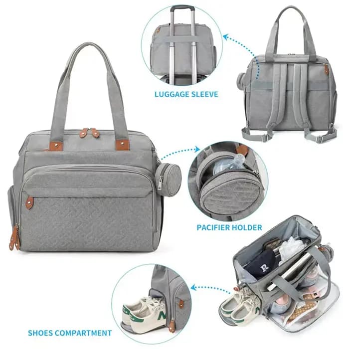 PANGDUBE grande taille maman papa sac à dos bébé sacs à couches avec sucette sac