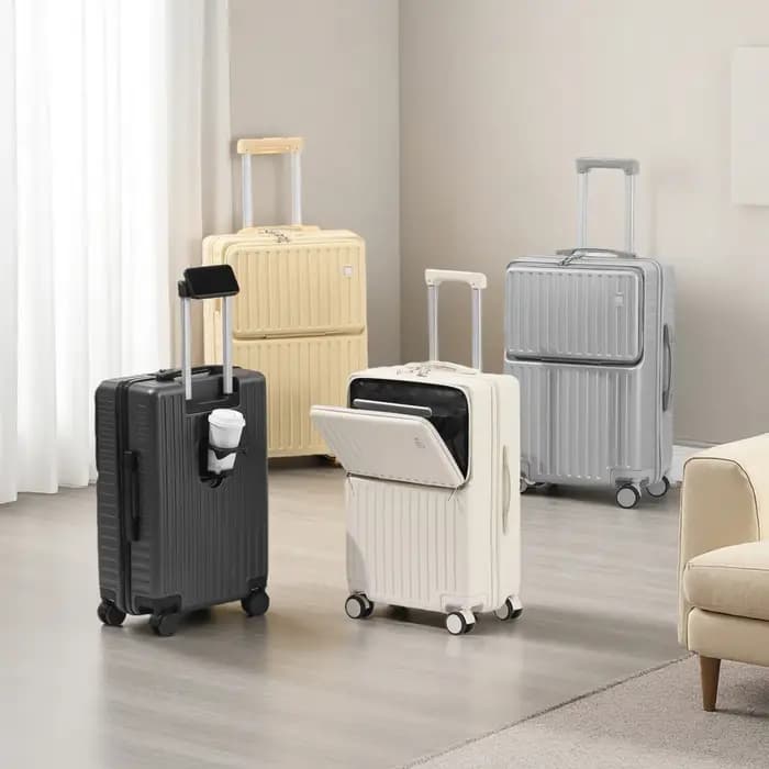 Porte-bagages à main à ouverture frontale, support de téléphone caché, compartiment humide/sec, 20 p