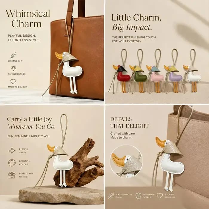 Breloque de sac chic en cuir